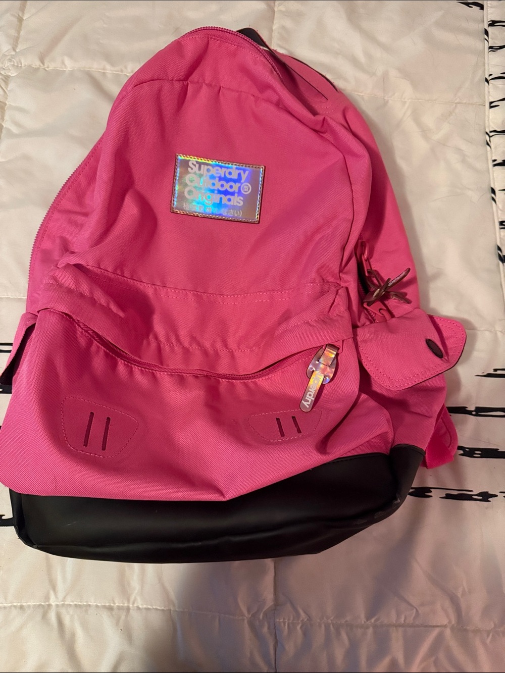 Superdry Hot Pink Backpack with Black Base